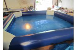 China Amusement Park Inflatable Water Games Blue Blow Up Pool 8 X 8m Customized supplier