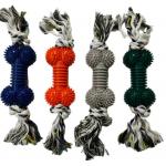 Cotton Rope Rubber Pet Chew Toys For Small Medium Large Dogs for sale