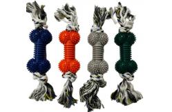 China Cotton Rope Rubber Pet Chew Toys For Small Medium Large Dogs supplier