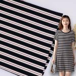 Smooth Soft Double Knit Fabric Breathable Stretch Striped Shirt Material for sale