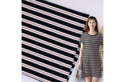China Smooth Soft Double Knit Fabric Breathable Stretch Striped Shirt Material supplier