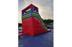 China Summer Blue Orange Inflatable Water Slides With Pool supplier