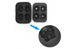 China Eco Friendly 4 Grid 3D Skull Silicone Ice Cube Trays supplier