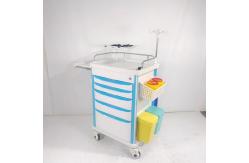 China ABS Emergency Medical Trolley Equipment 5 Drawer With Defibrillator Shelf CPR Board supplier