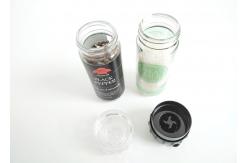 China Simple Salt and Pepper Acrylic Grinder Glass Bottle with Plastic Lid Spice Grinder supplier