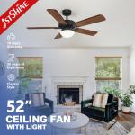 Office Essential Remote/Wall Control LED Ceiling Fan with Light and 3 Color Options for sale