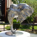 Stainless Steel 316L Elephant Head Sculpture With Exquisite Casting Craftsmanship And Durable Structure for sale