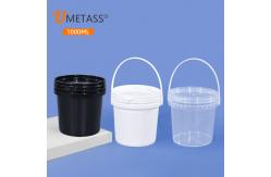 China 1L Clear Plastic Bucket With Lid Handle For Food Packaging Personalized Packaging supplier