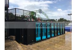 China Luxury Prefab Modern Portable Container Swimming Pool With High Strength Glass Wall supplier