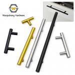 Light Luxury Modern Gold Round Tube T Bar Pull Handle Stainless Steel for Wardrobe Cabinet Dresser & Drawer for sale