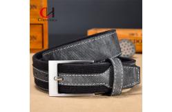 China ODM Casual Denim Street Style Stitching Canvas Belt Paired With Leather Clothing supplier