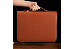 China Ultraportable Leather Business Portfolio Folder Reusable Handheld Custom Logo supplier