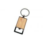 Bamboo Metal Bottle Opener Multifunction Black Color With Zinc Alloy Keyring for sale