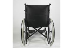 China Barebone Folding Steel Wheelchair Solid Castor Easy Assemble supplier