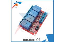 China Lightweight Four Channel Relay Module For Arduino , Red Board supplier