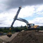 KM150 Loader Excavator Clam Shell Telescopic Arm For Construction Works