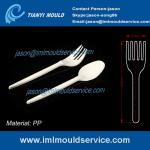 PP disposable plastic cake /salad chopping forks and spoons mould manufacturers for sale