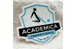 China Custom Logo Backing Clothing Patches Embossed TPU Badge supplier