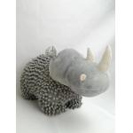 Soft Plush Stuffed Animal Chenille And PP Cotton Filling Cute Grey Rhinoceros Toy Baby Comfort Toy for sale