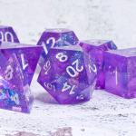 Translucent Purple Resin RPG Dice Practical For Tabletop Gaming for sale
