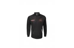 China 180G Stand Collar Black T Shirt Mens Long Sleeve With Zipper Sublimation Printing supplier