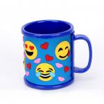 Promotional Emoji Soft Touch PVC Logo Wrapped On Plastic ABS Mug For Children's Pencil Vase for sale