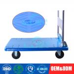Logistics transportation Plastic Platform Hand Truck With Metal and folding handle for sale