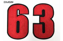 China Clear Felt Fabric Custom Applique Patches Jerseys Number Pattern supplier