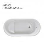 China Sanitary Ware Ellipse Modern Built-in Bathtub Acrylic Material White Color manufacturer