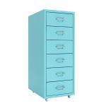 Daily Storage 6 Drawers Mobile Metal File Cabinet With 4 Casters for sale