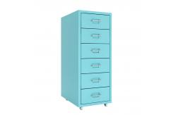 China Daily Storage 6 Drawers Mobile Metal File Cabinet With 4 Casters supplier