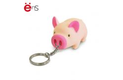 China Pig Shaped Promotional Plastic Keychain 3D For Gift Non Phthalate Pvc Material supplier