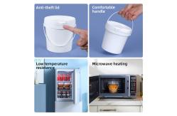 China Personalized 1 Gallon Plastic Buckets PP Plastic Small Silkscreen Printing supplier