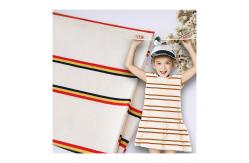 China Soft Striped Cotton Fabric Low Shrinkage Knit Jersey Material For T-Shirt supplier