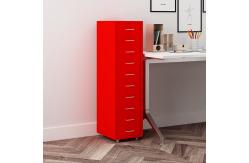 China Blue Knock Down 10 Drawers Mobile Metal File Cabinet supplier