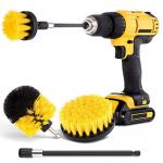 Yellow color Drill Scrubber Brush Drill Brush with Extend Attachment for Bathroom for sale
