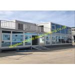 Foldable Flat Pack Container House With Glass Facade Decoration For Office Use for sale
