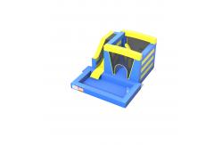 China Blue Yellow Inflatable Jumping House With Slide And Pool supplier