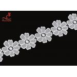 Cheerslife New Arrival 5.3Cm Chemical Guipure Flower Water Soluble Embroidery Milk Yarn White Lace Trim Ribbon for sale