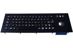 China Panel Mount 69 Keys Trackball Black Metal Keyboard with Linux , Unix , Mac OSX supplier
