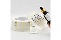 China 42mm Recycled Plastic Bottle Plastic Sticker Label Glossy White Rectangular supplier