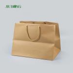 Takeaway Biodegradable Paper Bag 320mm Height Eco Friendly Kraft Bags for sale
