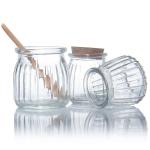 Stock Supplier Clear Frosted Bath Salt Storage Cup Pudding Jars For Milk Yoghurt for sale
