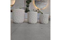 China Blue and Yellow Round Fiber Clay Planter with Frost Resistance supplier