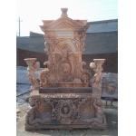 Pink Marble cherubs Statue Stone wall Fountain Outdoor for sale