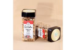 China Food Grade Oats Clear Pet Plastic Square Jar With  Screw Top Lid supplier