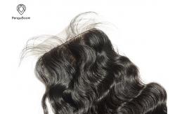 China 8A 4*4 Lace Loose Deep Wave Lace Closures , Peruvian Curly Hair Closure supplier