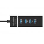 Black Desktop USB Charger Hub 4 - Port Converter One - To - Four Expander / USB 3.0 Splitter for sale