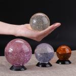 factory wholesale Decoration home glitter powder inside Acrylic Plastic resin crystal ball for sale