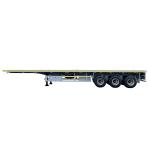 Two used three-axle flat semi-trailers with high cost performance.
